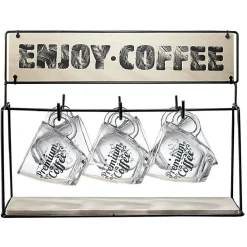 Support en métal avec 6 tasses expresso en verre^Gifi Sale