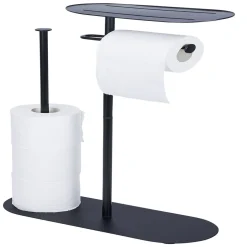 Discount Gifi Support papier WC et téléphone noir 36xH66x13,5cm