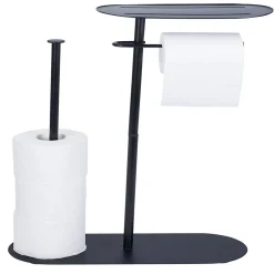 Discount Gifi Support papier WC et téléphone noir 36xH66x13,5cm