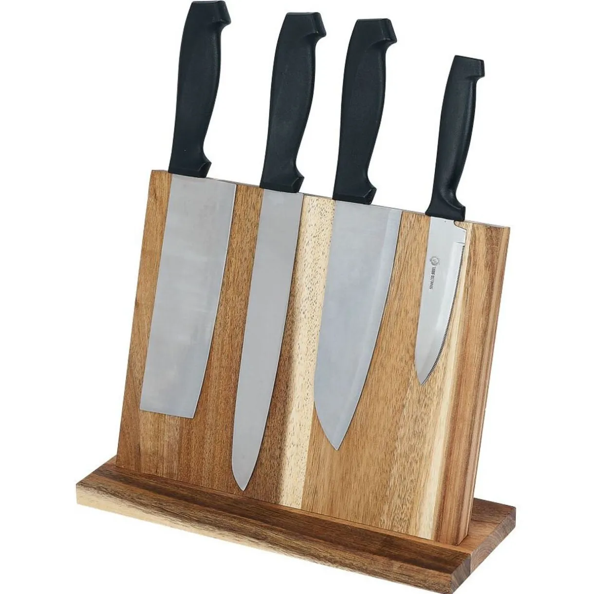 Support pour couteaux bois d'acacia 26,9x10,3xH21cm^Gifi Outlet