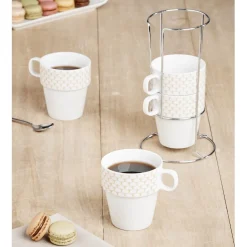 Support tasse avec 4 tasses empilables^Gifi Outlet