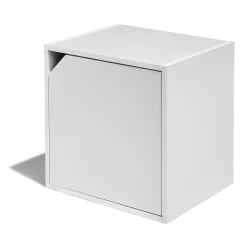 Rangement|Gifi Table de chevet Kobe blanche 2 niches et 1 porte
