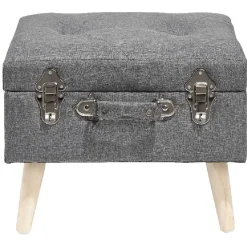 Rangement|Gifi Tabouret Malory gris clair avec malle intégrée