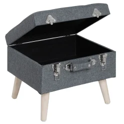 Rangement|Gifi Tabouret Malory gris clair avec malle intégrée