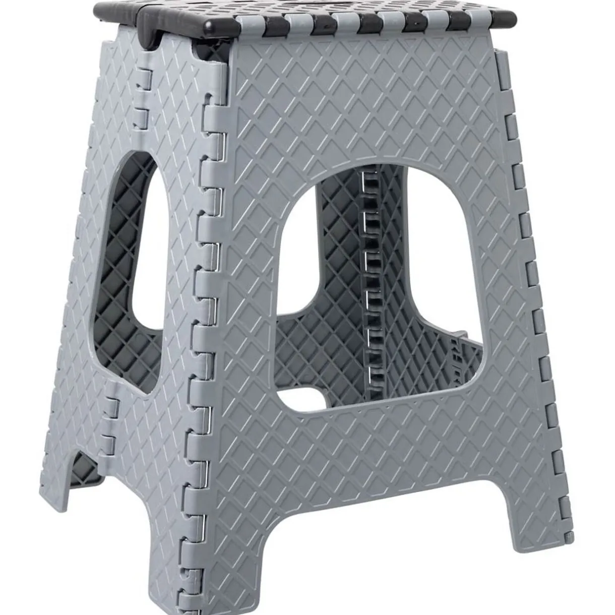 Hot Gifi Tabouret marche pied pliant noir et gris H44 cm