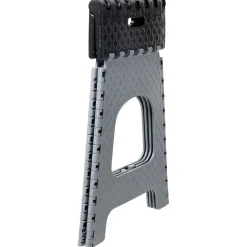 Hot Gifi Tabouret marche pied pliant noir et gris H44 cm