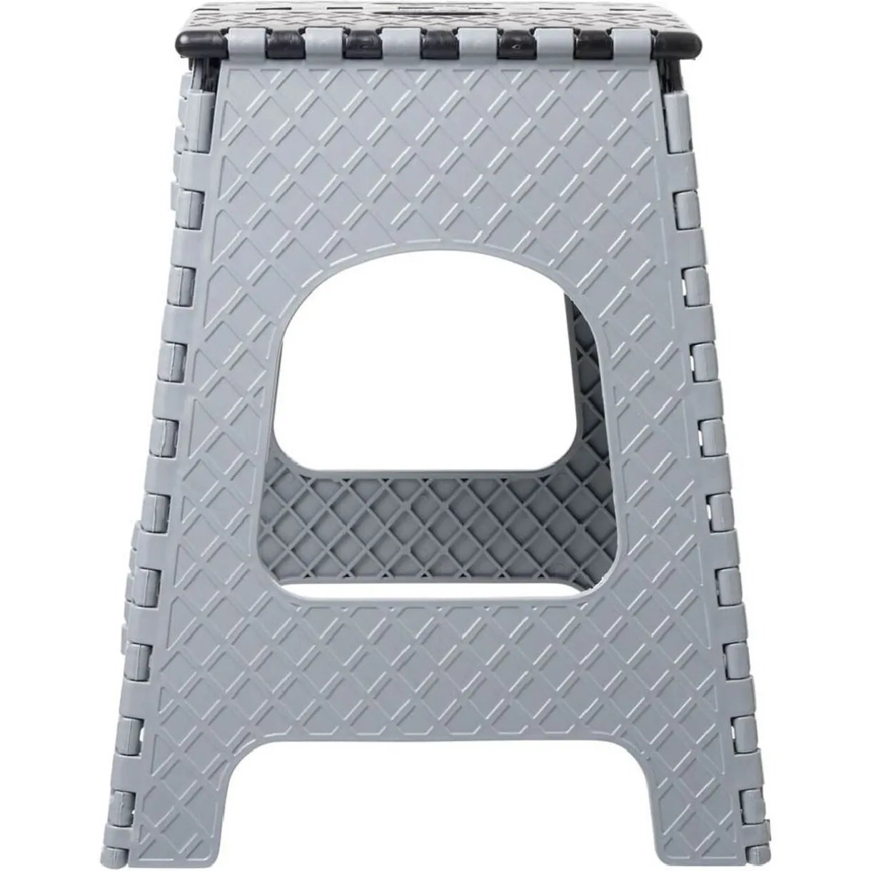 Hot Gifi Tabouret marche pied pliant noir et gris H44 cm