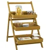 Étagere Paulownia design escabeau en bois 3 niveaux^Gifi Sale