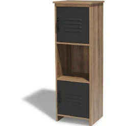 Rangement|Gifi Étagère 3 casiers Liverpool miel et noire