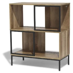 Rangement|Gifi Étagère 4 casiers Stanley noire et naturelle