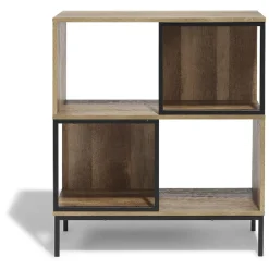 Rangement|Gifi Étagère 4 casiers Stanley noire et naturelle