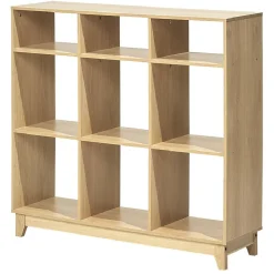 Rangement|Gifi Étagère 9 compartiment bois Dimensions: 102x29,7h96 coul nat