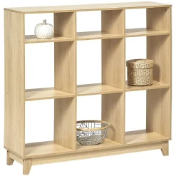 Rangement|Gifi Étagère 9 compartiment bois Dimensions: 102x29,7h96 coul nat