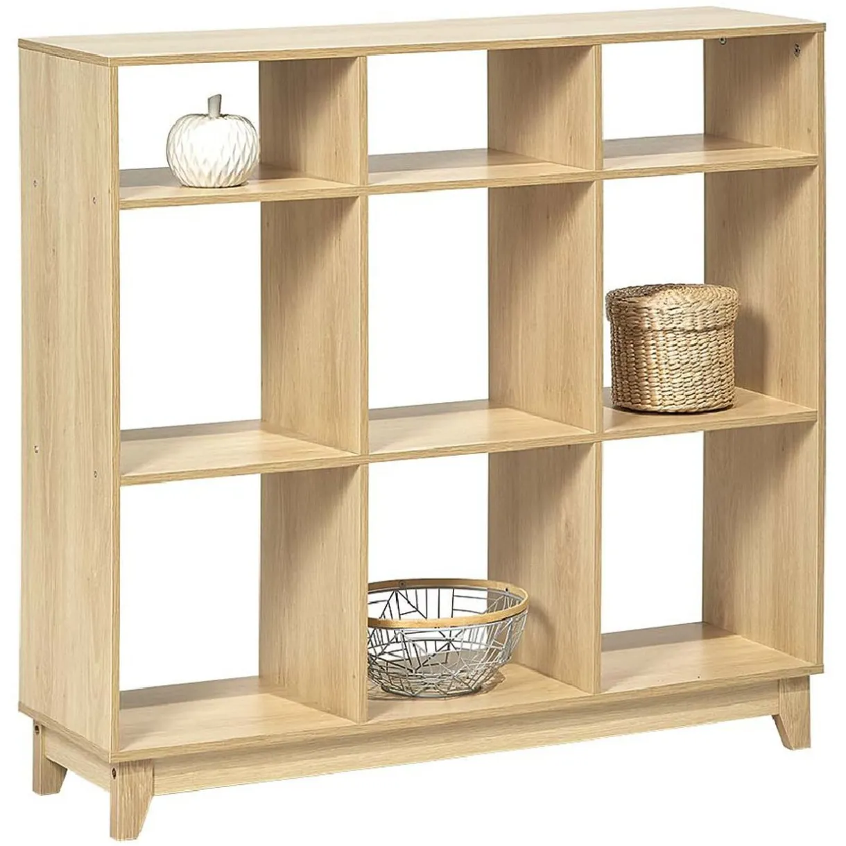 Rangement|Gifi Étagère 9 compartiment bois Dimensions: 102x29,7h96 coul nat