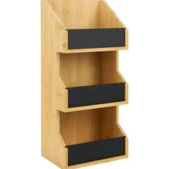 Étagère 3 niveaux bambou naturel 40x18xH13cm^Gifi Discount