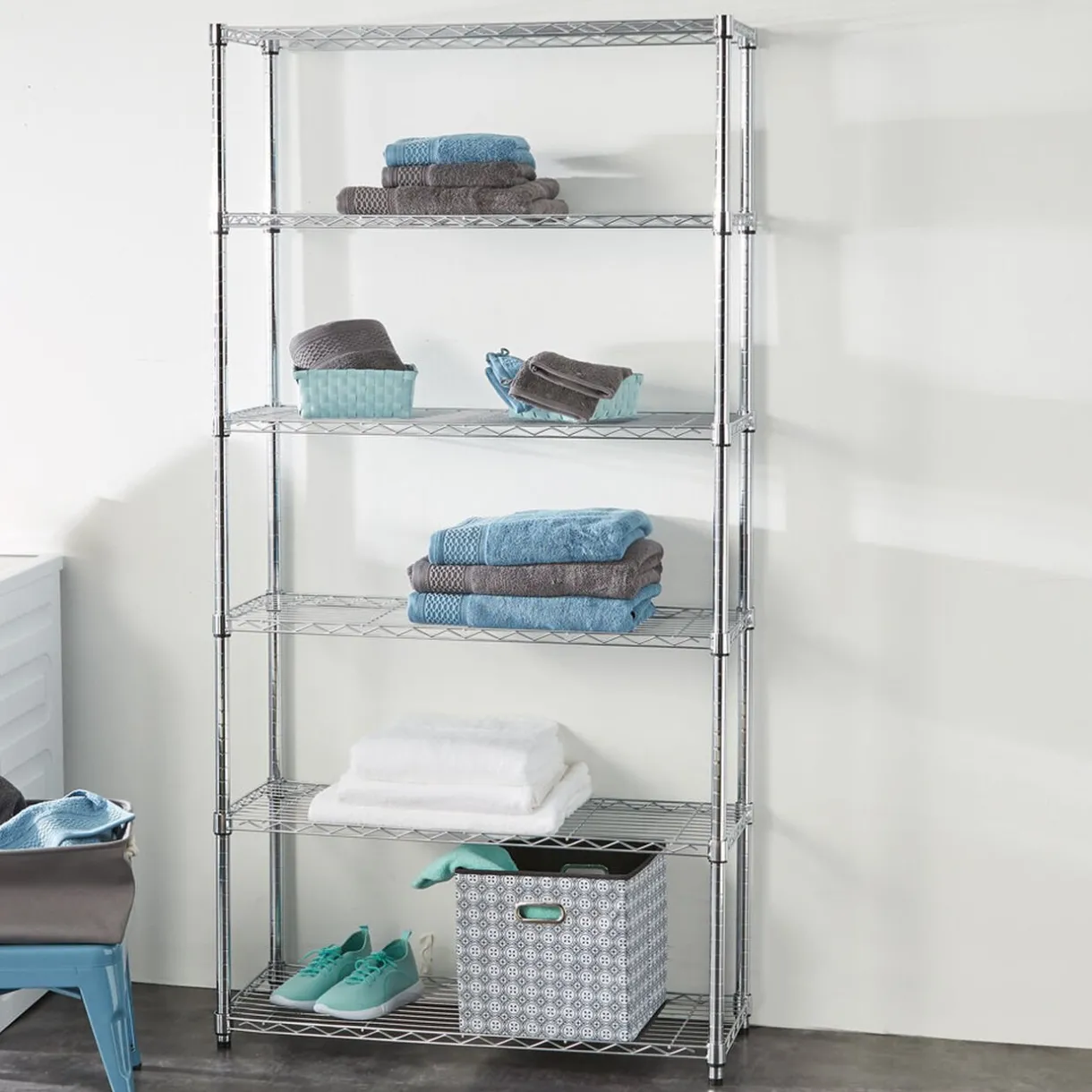 Rangement|Gifi Étagère 5 niveaux gris chromé