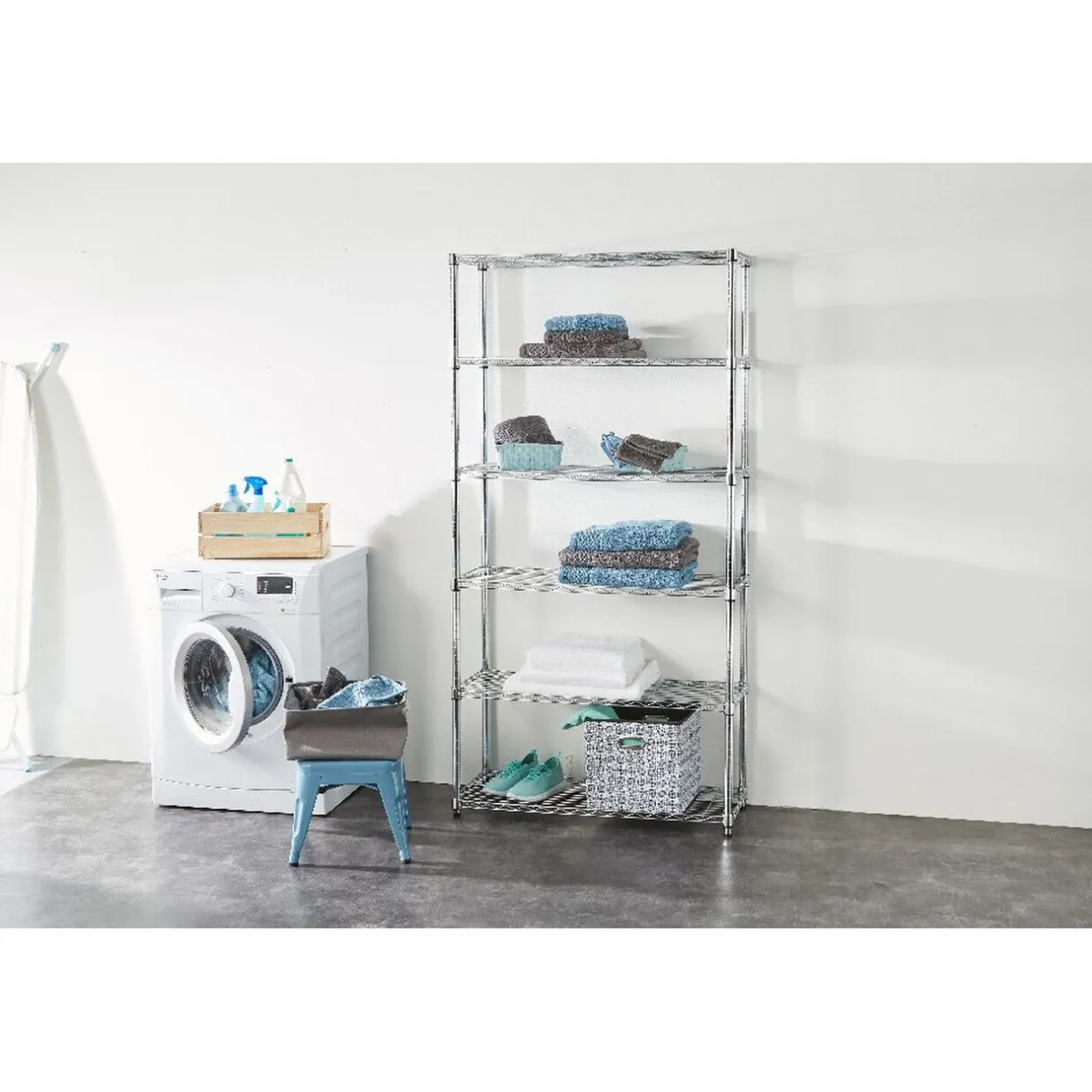 Rangement|Gifi Étagère 5 niveaux gris chromé