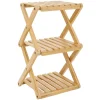 Étagère 3 niveaux pliable bambou naturel 22,1xH35,5x18,3cm^Gifi Outlet