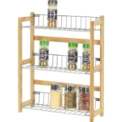 Étagère à épices en bambou 3 niveaux^Gifi Discount