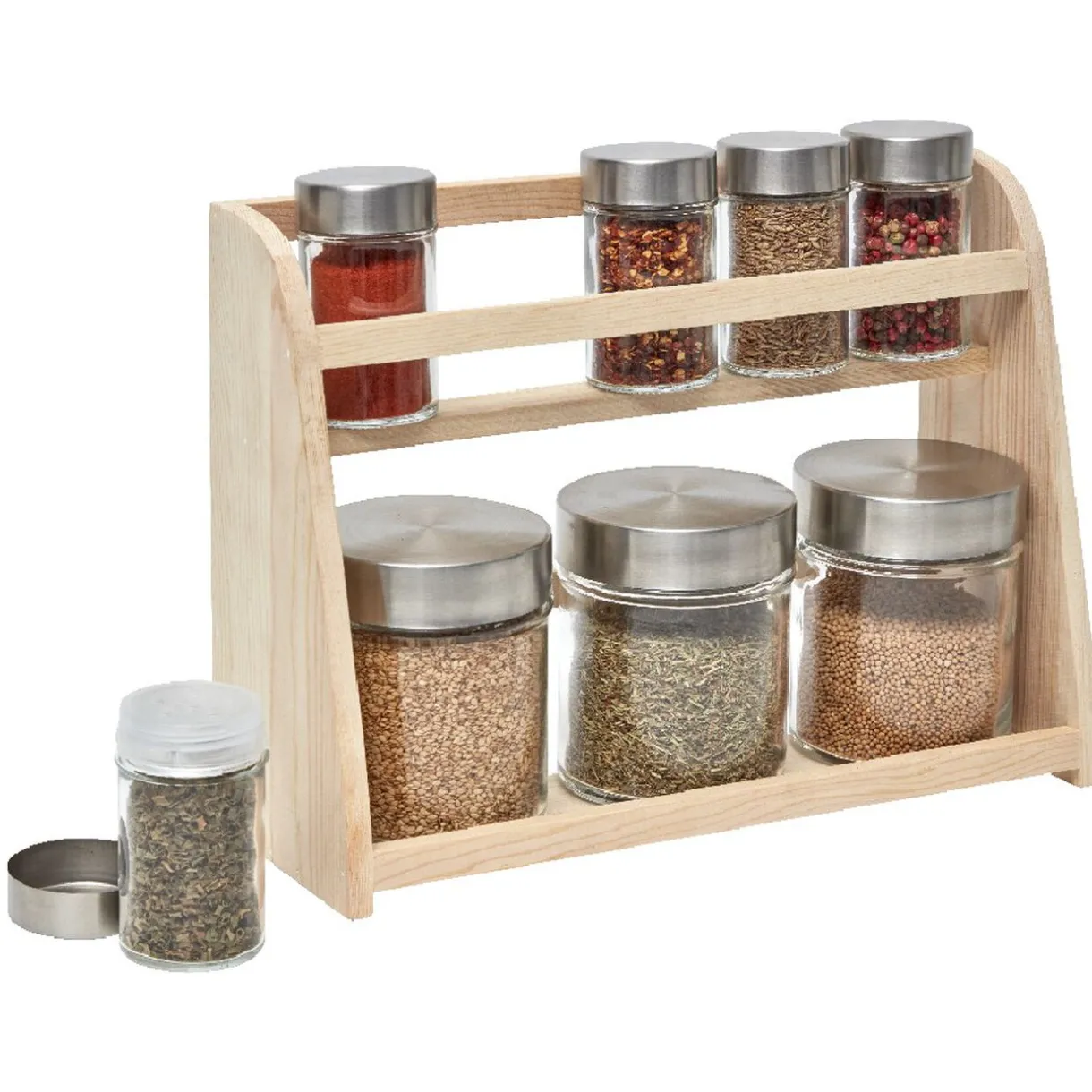 Étagère à épices et ses 8 bocaux^Gifi Discount