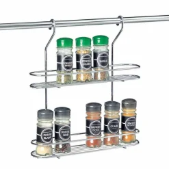 Étagère à épices inox pour barre de crédence 2 niveaux^Gifi Discount