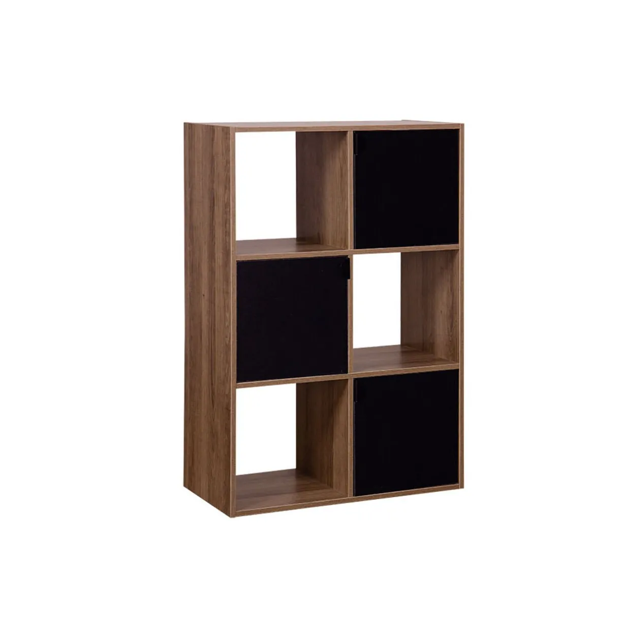 Rangement|Gifi Étagère Adam MDF Noir 6 cubes 60xH90x29,5cm