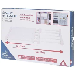 Rangement|Gifi Étagère amovible extensible blanche 38/55 cm