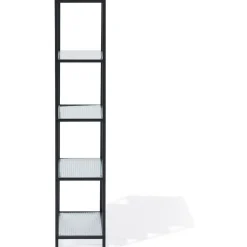 Rangement|Gifi Étagère Arty métal noir et verre trempé - L60xP30xH150 cm