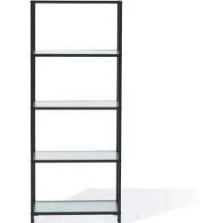 Rangement|Gifi Étagère Arty métal noir et verre trempé - L60xP30xH150 cm