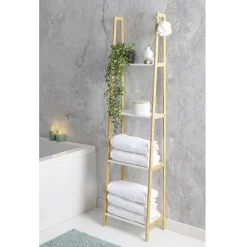 Sale Gifi Étagère bambou 4 tablettes blanc