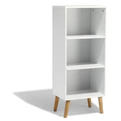 Rangement|Gifi Étagère Bergen blanche 3 niveaux pieds naturel - L.41 x P.29 x H.99 cm