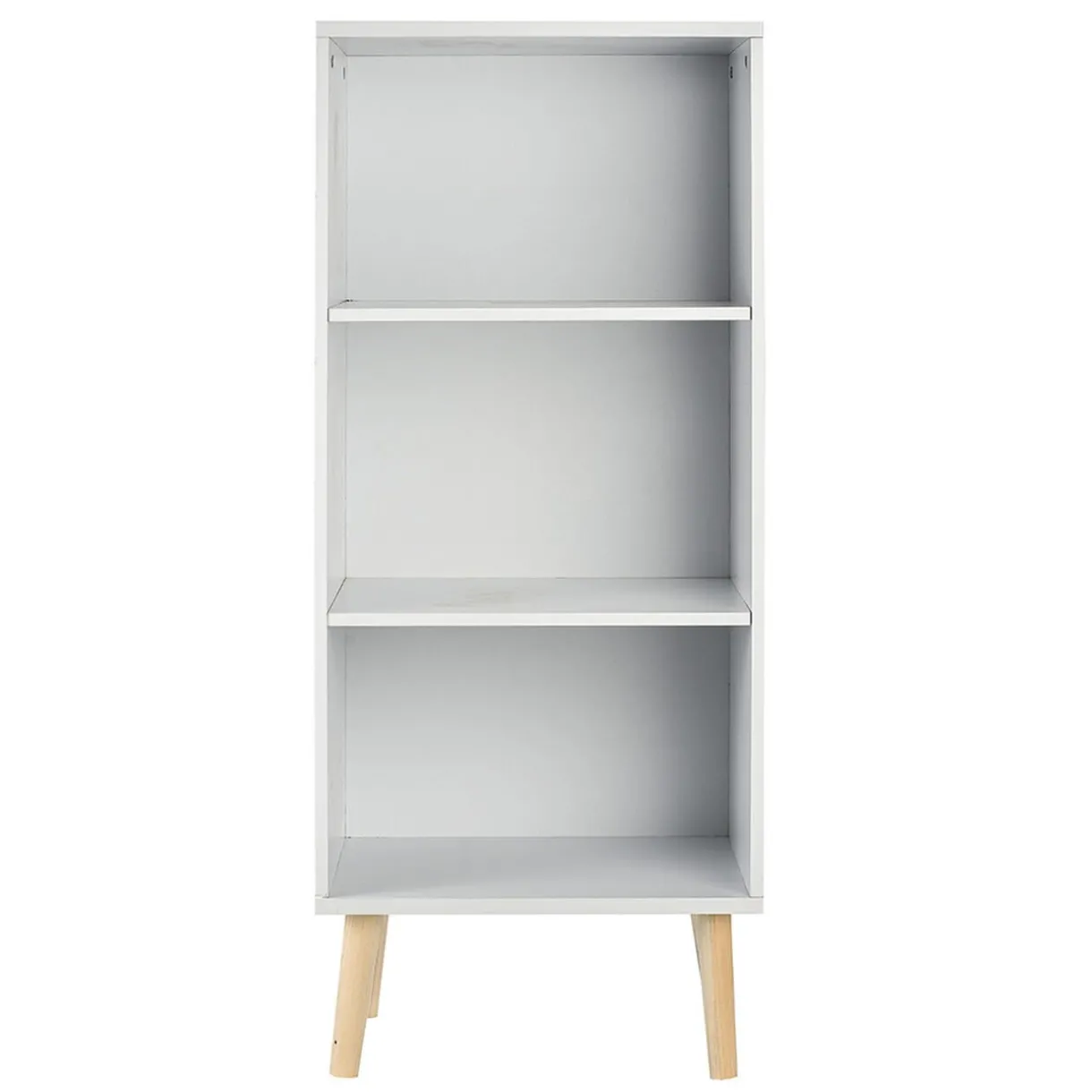 Rangement|Gifi Étagère Bergen blanche 3 niveaux pieds naturel - L.41 x P.29 x H.99 cm