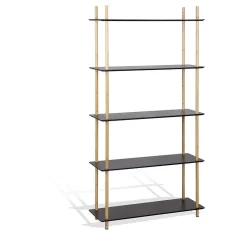 Rangement|Gifi Étagère bibliothèque Fuzo 5 niveaux bois 77x27xH.150 cm