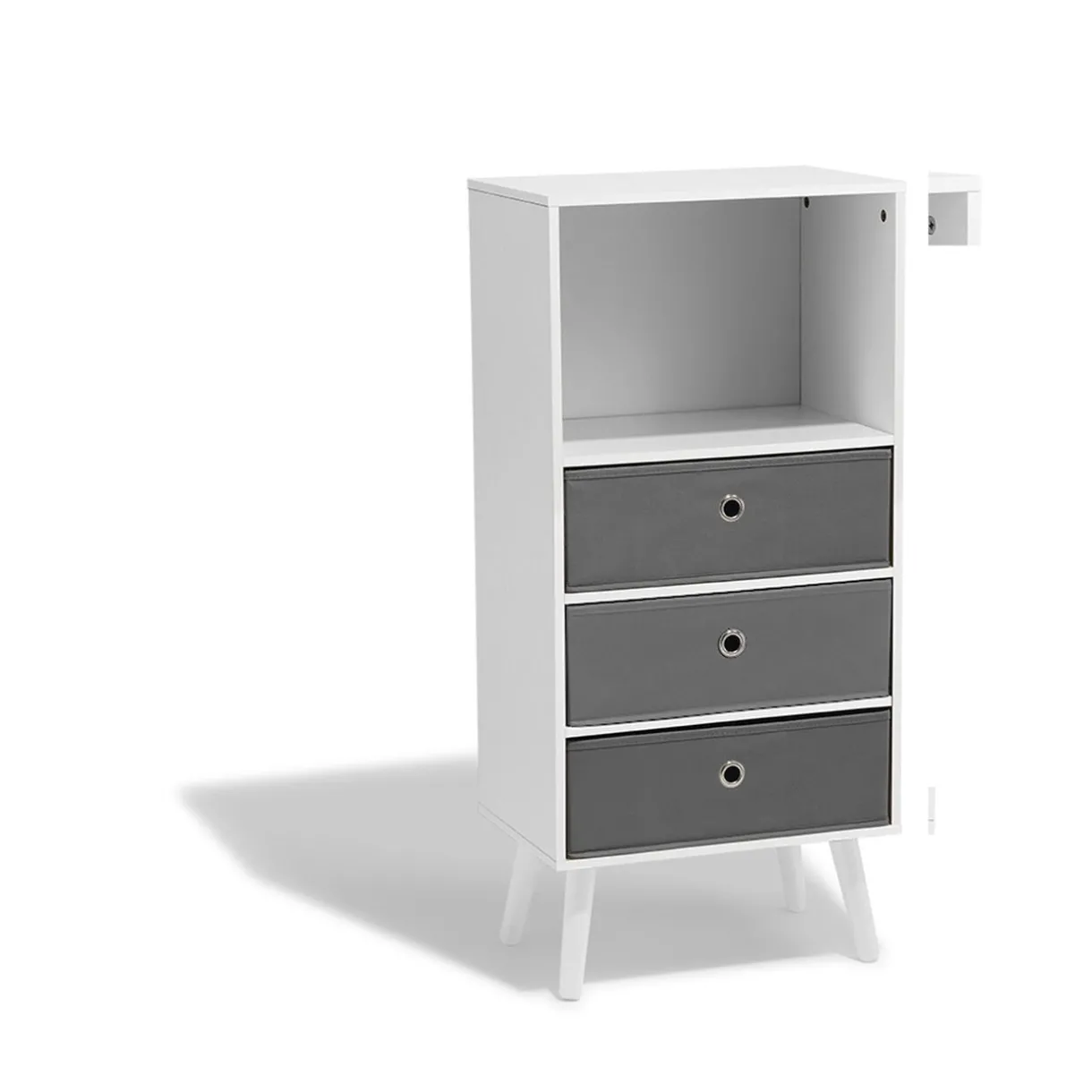 Rangement|Gifi Étagère Bilbao blanche 3 tiroirs et 1 niche