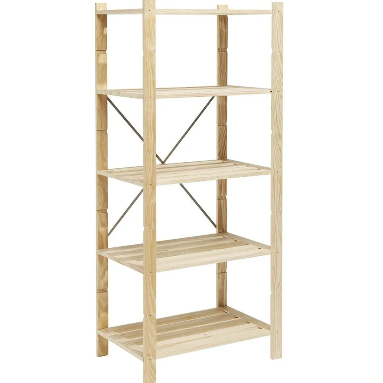 Rangement|Gifi Étagère charge lourde en pin 5 niveaux 75x50xH170 cm