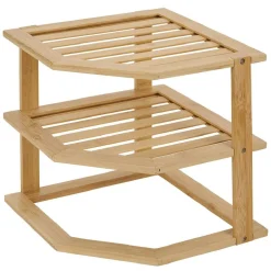 Rangement|Gifi Étagère d'angle 2 niveaux en bambou 25x25xH23cm