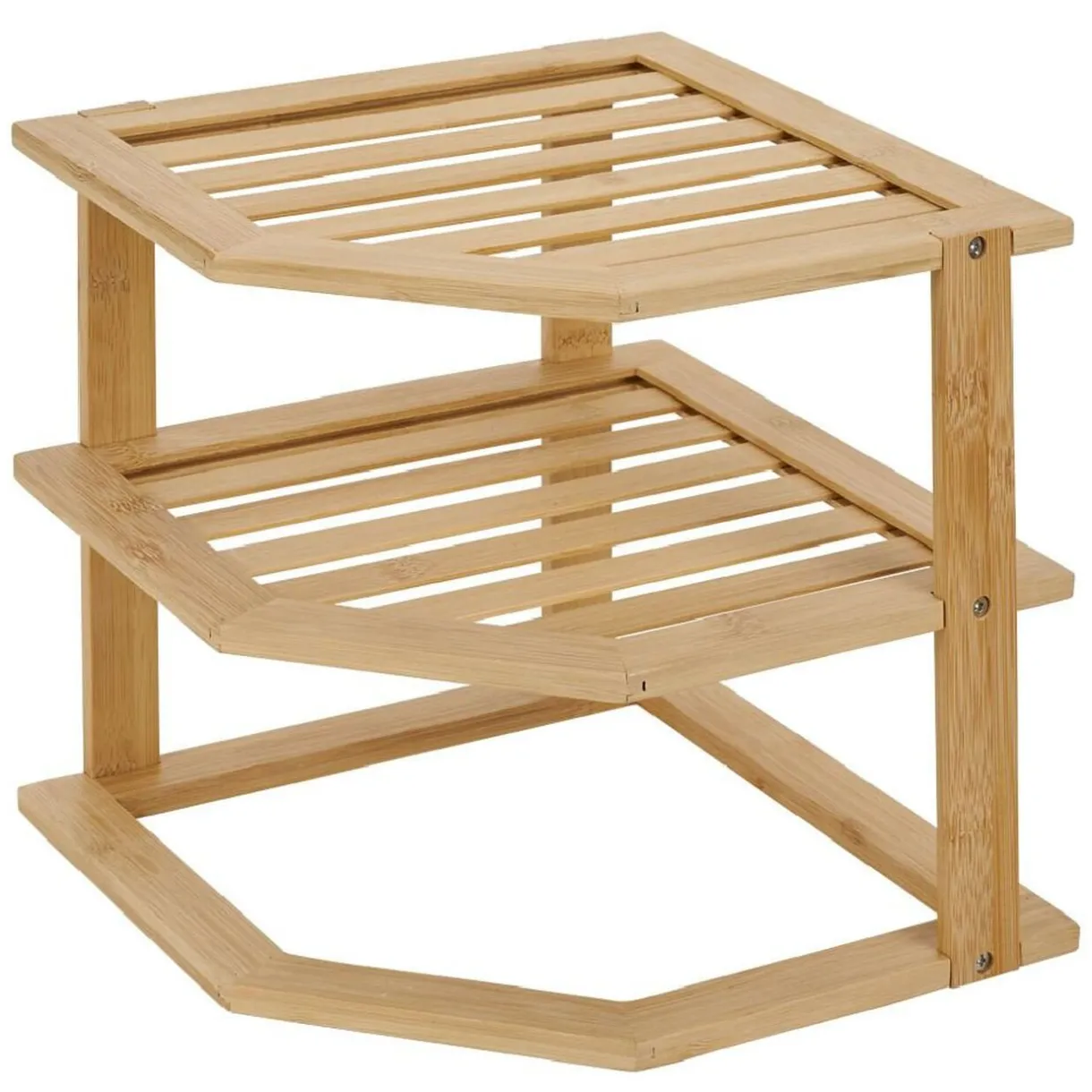 Rangement|Gifi Étagère d'angle 2 niveaux en bambou 25x25xH23cm