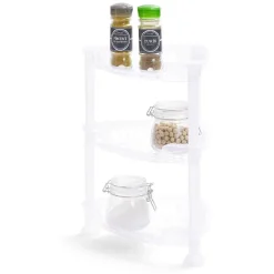 Étagère d'angle à poser 3 niveaux plastique transparent 28x20xH.33,5cm^Gifi Discount