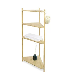 Hot Gifi Étagère d'angle bambou 4 niveaux
