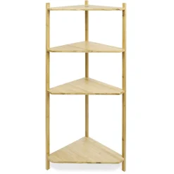 Hot Gifi Étagère d'angle bambou 4 niveaux