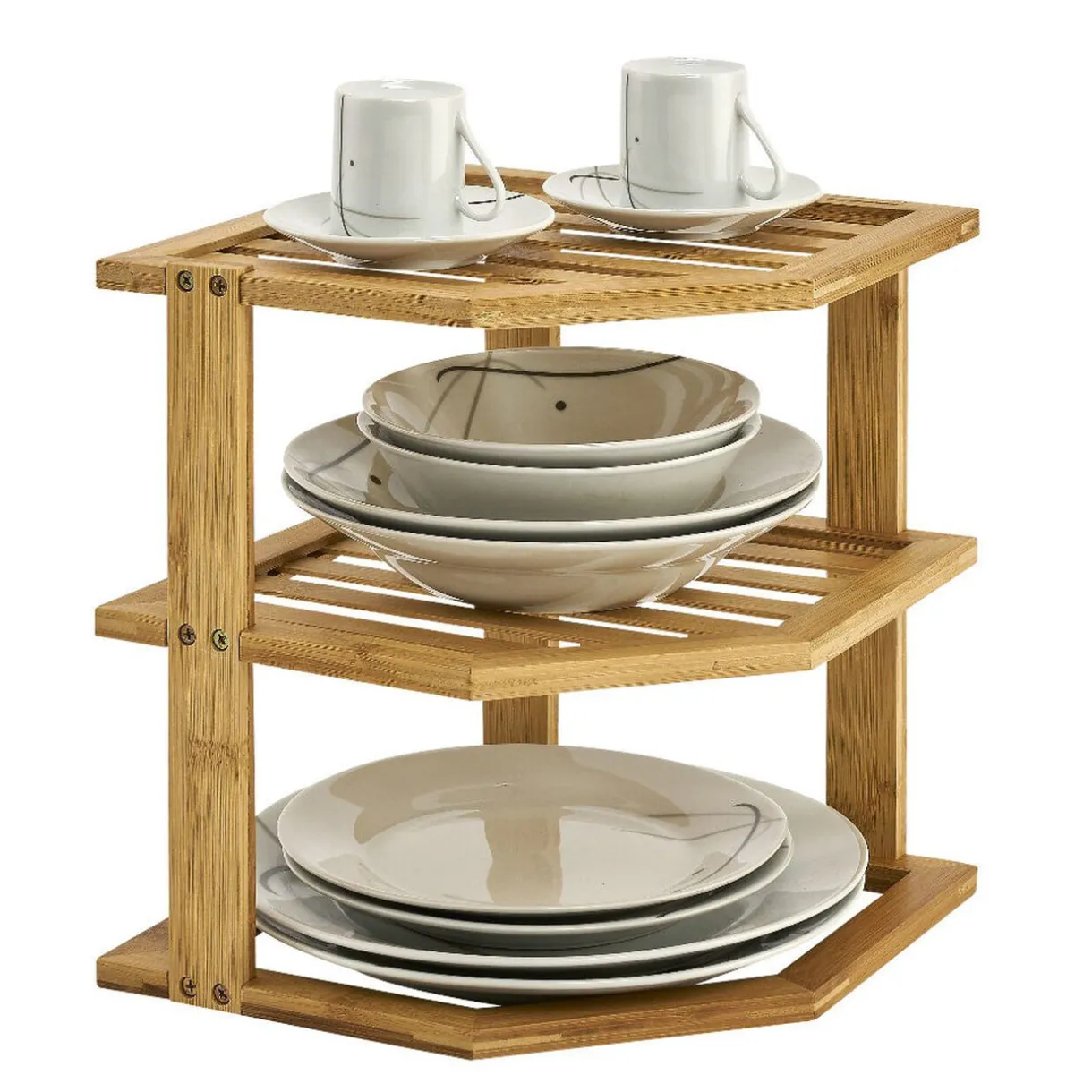 Entretien Du Linge|Gifi Étagère d'angle en bambou 3 niveaux