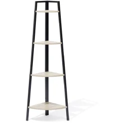 Rangement|Gifi Étagère d'angle New York 4 niveaux métal et bois - 35x35xH135cm