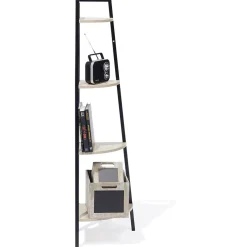 Rangement|Gifi Étagère d'angle New York 4 niveaux métal et bois - 35x35xH135cm