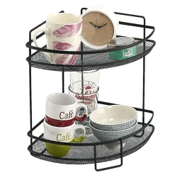 Étagère d'angle vintage métal noir 2 niveaux^Gifi Outlet