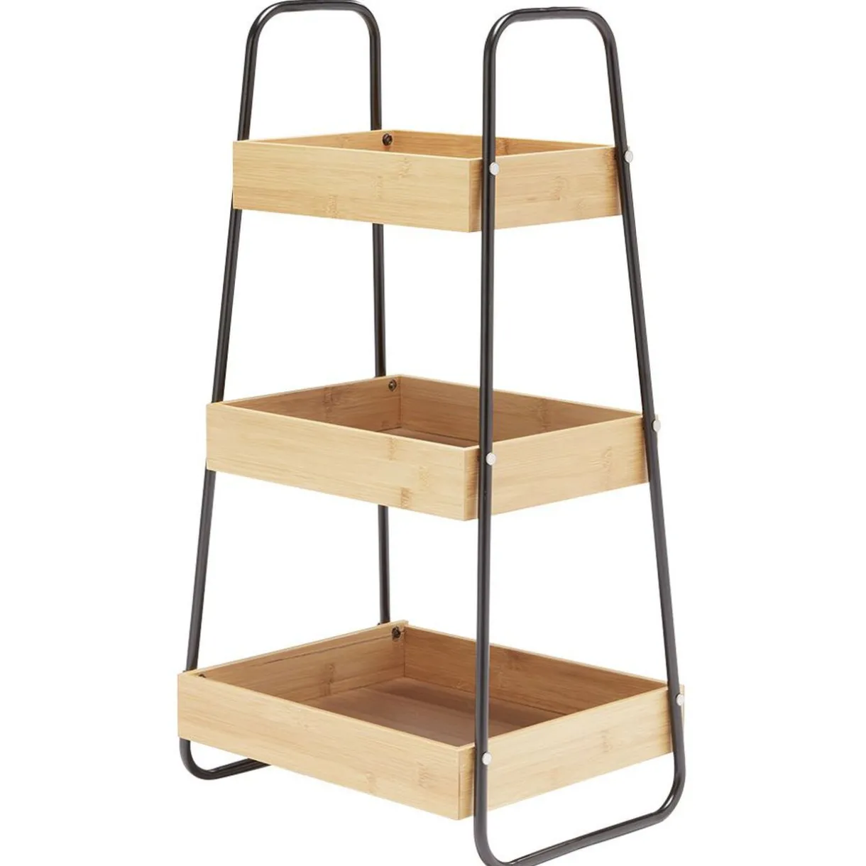 Étagère de cuisine 3 niveaux noir naturel^Gifi Hot