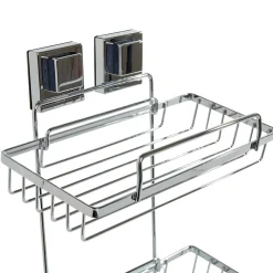 Clearance Gifi Étagère de douche 2 niveaux à ventouse gris