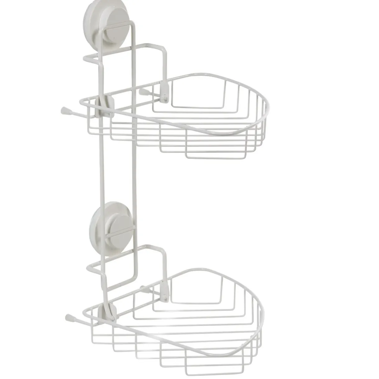 Hot Gifi Étagère de douche 2 paniers d angle à ventouse blanc