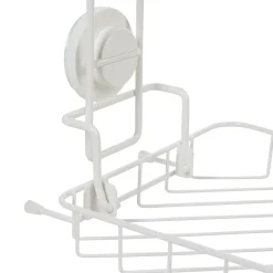 Hot Gifi Étagère de douche 2 paniers d angle à ventouse blanc