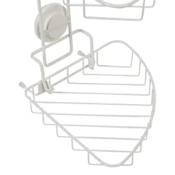 Hot Gifi Étagère de douche 2 paniers d angle à ventouse blanc