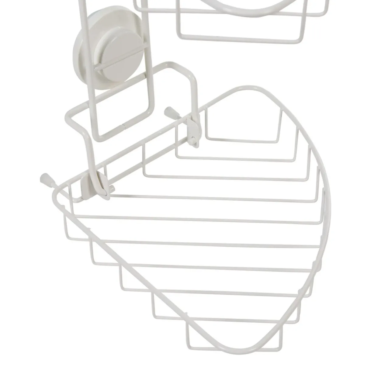Hot Gifi Étagère de douche 2 paniers d angle à ventouse blanc